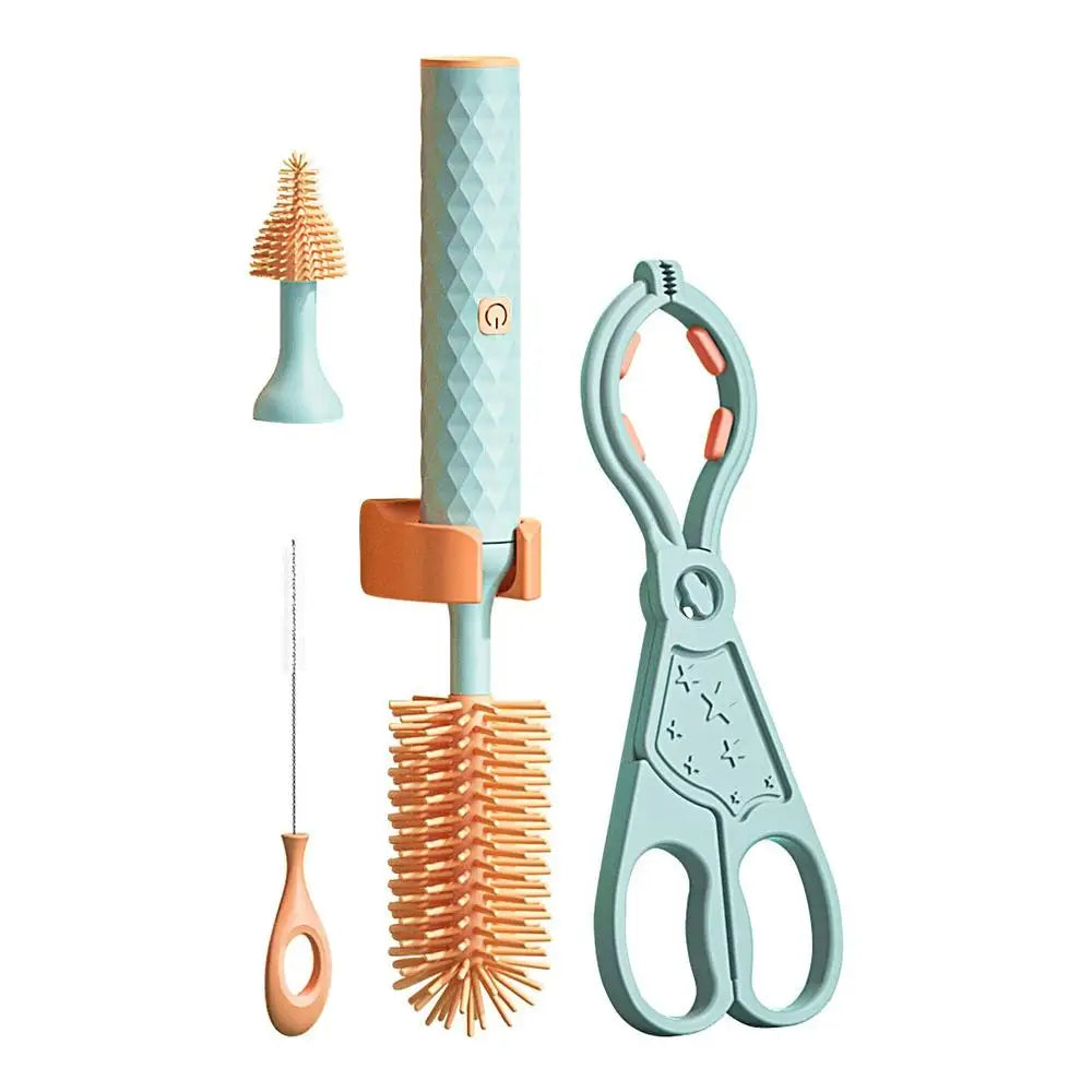 Electric Silicone Bottle Brush 360 Degree Rotating Baby Pacifier Cup Pacifier Cleaning Brush Set Perfect for Cleaning Bottles