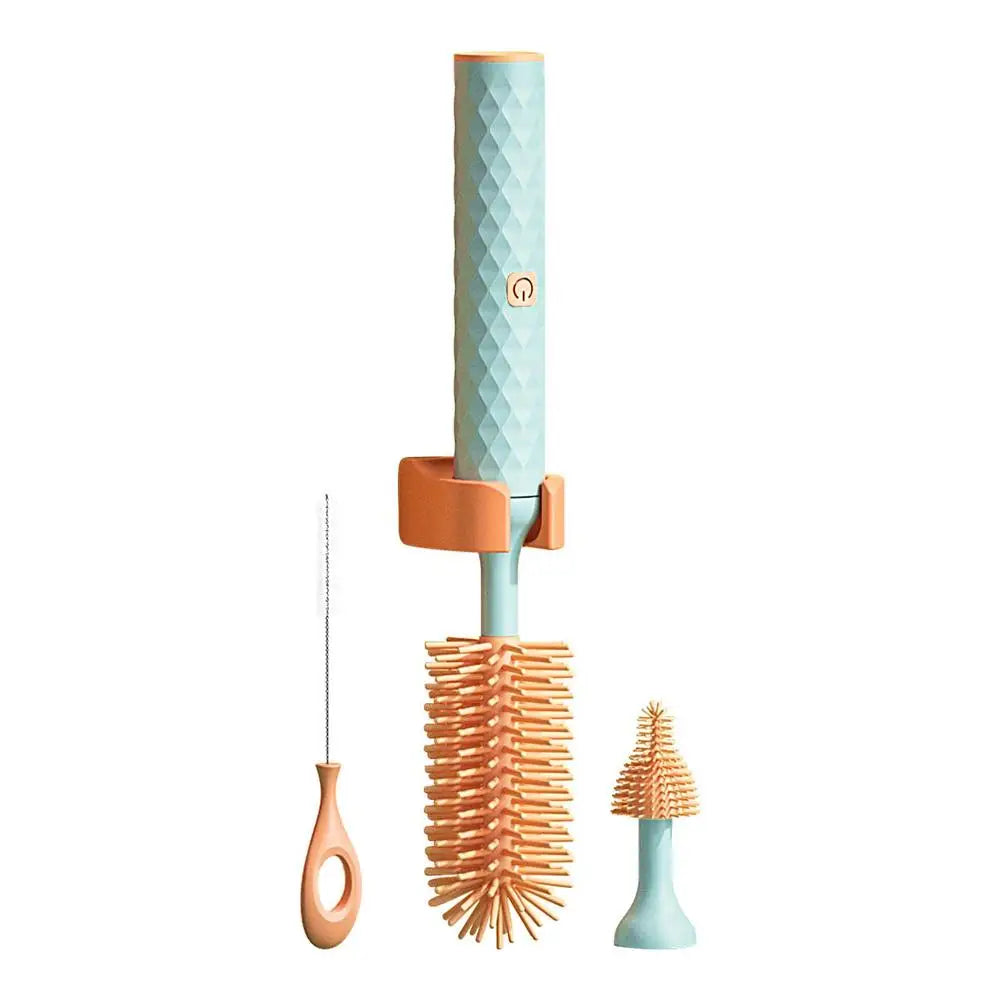 Electric Silicone Bottle Brush 360 Degree Rotating Baby Pacifier Cup Pacifier Cleaning Brush Set Perfect for Cleaning Bottles